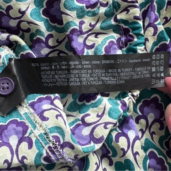 Zara Blue and Purple Pattern Blouse - Picture 4 of 6